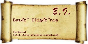 Bató Ifigénia névjegykártya
